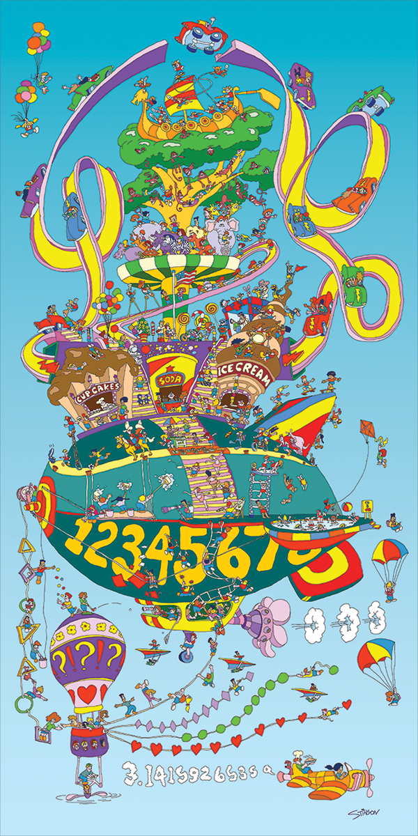 steve stinson poster for pediatric hospital. children on blimp